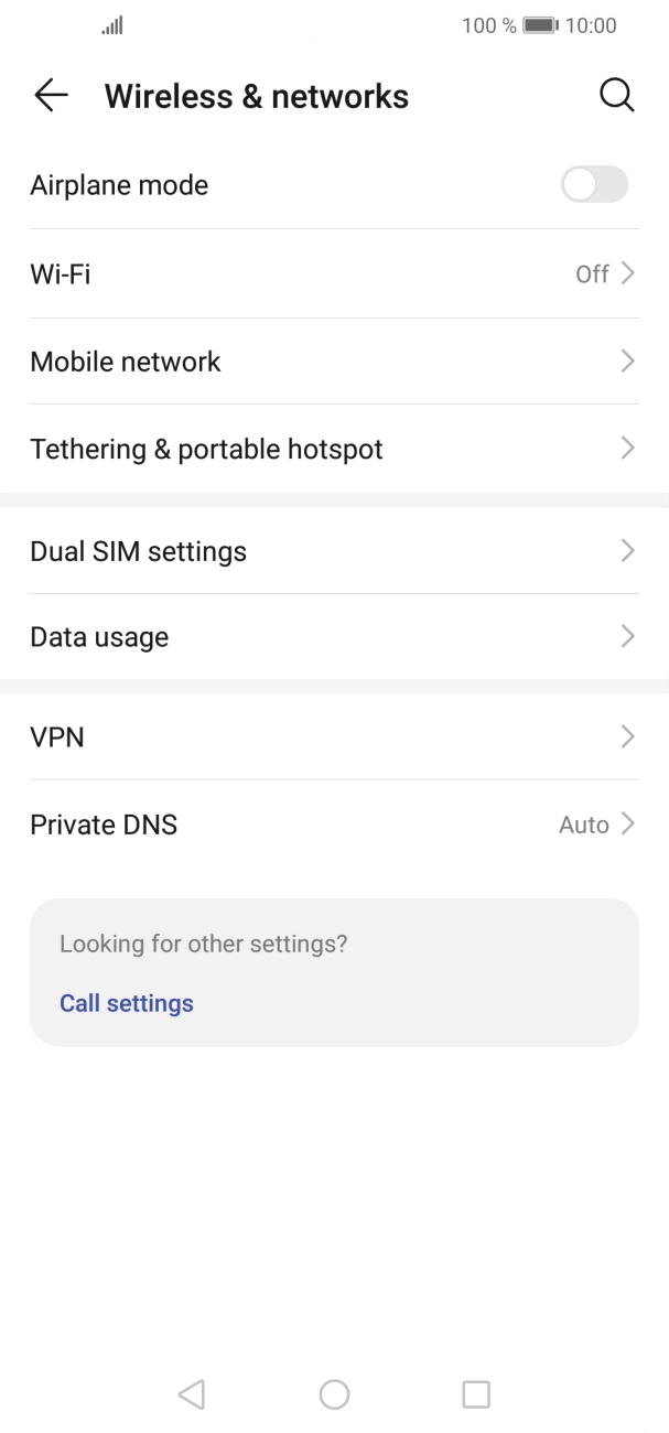 Press Mobile network. Press Mobile network.