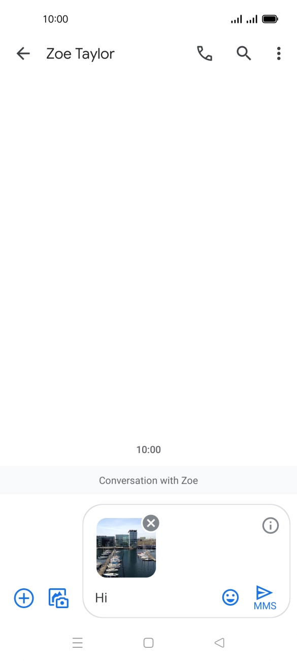 Press the send icon when you've finished your picture message. Press the send icon when you've finished your picture message.