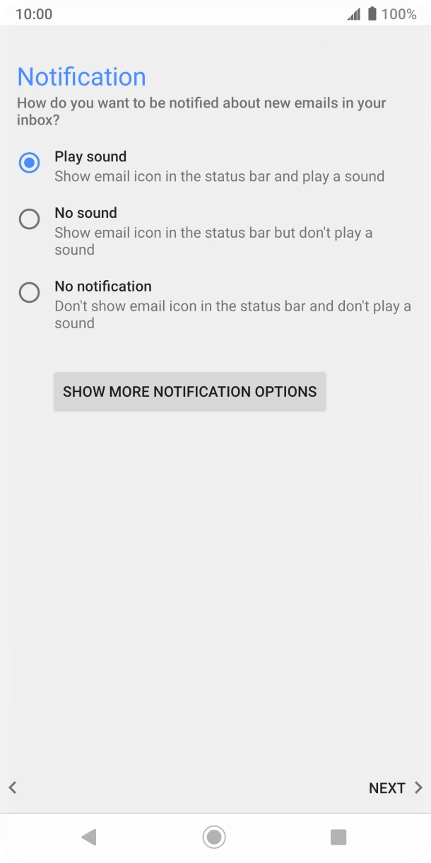 Press the required setting. Press the required setting.