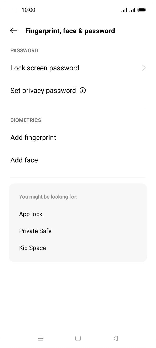 Press Lock screen password and key in the additional phone lock code you created earlier. Press Lock screen password and key in the additional phone lock code you created earlier.