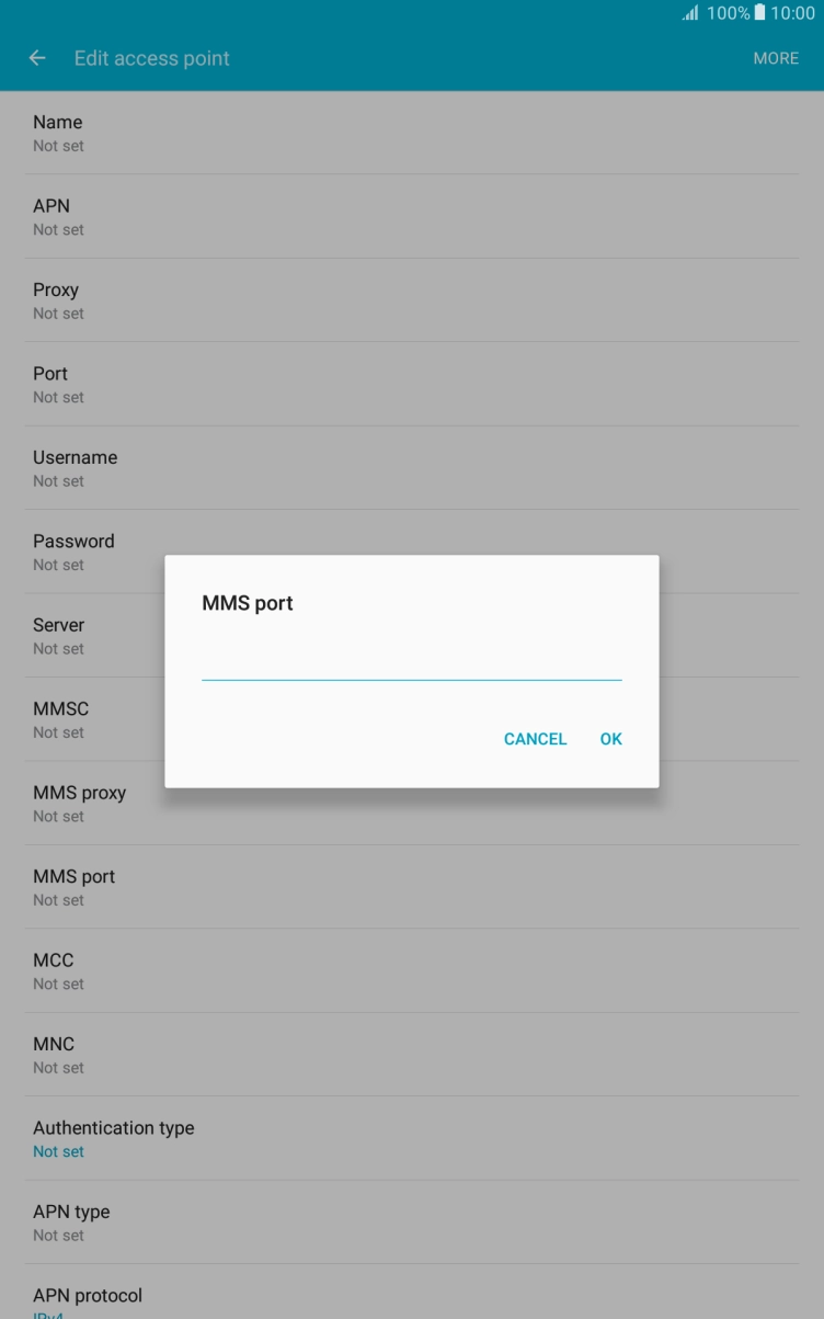 Key in 8080 and press OK.