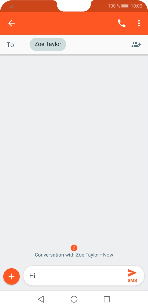 Press the send icon when you've finished your text message.