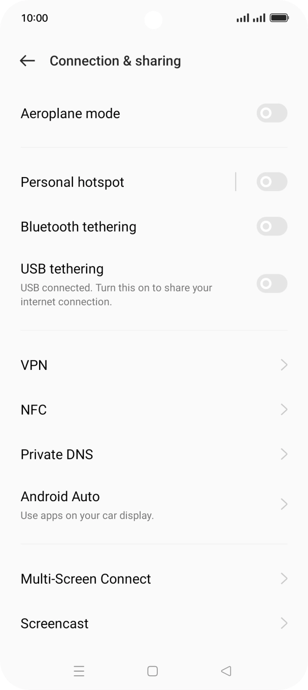 Press Personal hotspot. Press Personal hotspot.