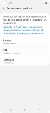 Press the required phone lock code and follow the instructions on the screen to create an additional phone lock code.