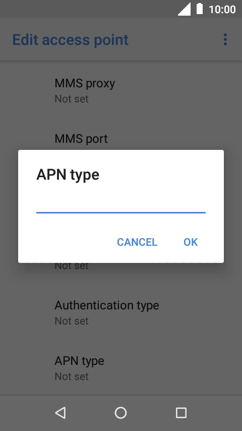 Key in default and press OK. Key in default and press OK.