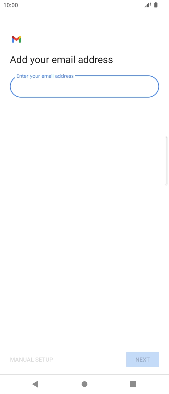 Press the field below 'Enter your email address' and key in your email address.