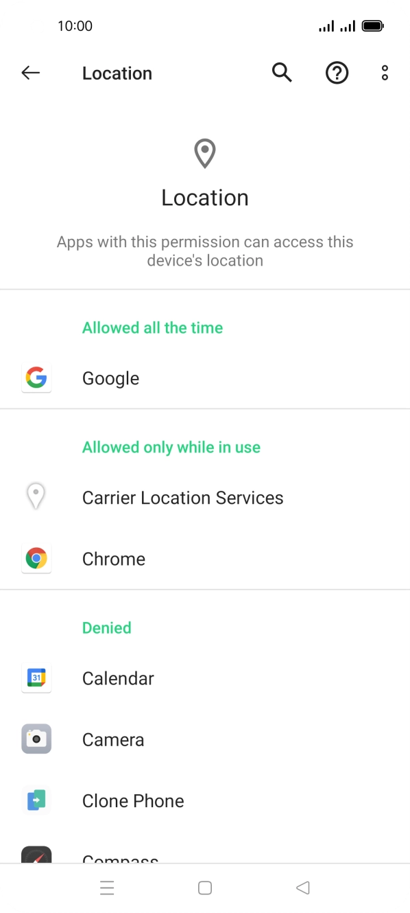 Press the required app.