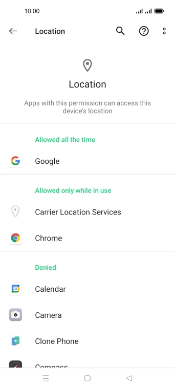 Press the required app.