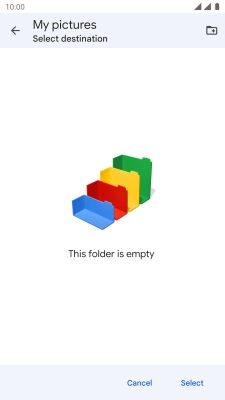 To create a new folder, press the new folder icon and follow the instructions on the screen to create a new folder.