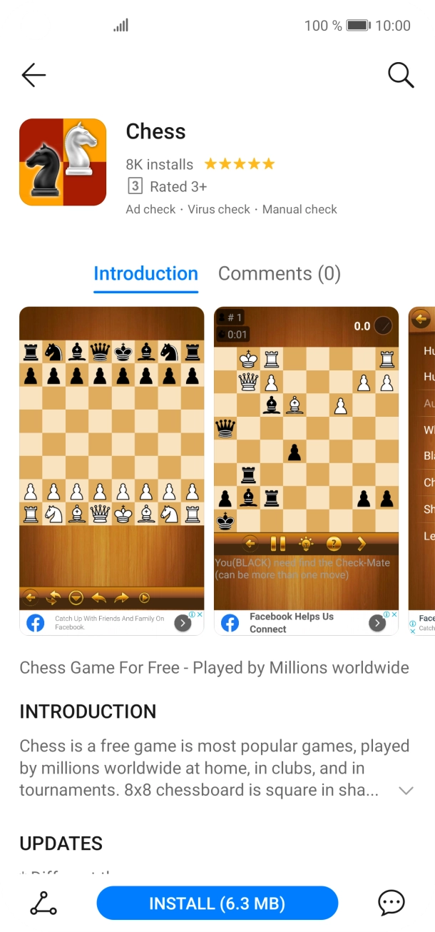 Press INSTALL and follow the instructions on the screen to install the app.