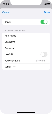 Press the indicator next to 'Use SSL' to turn on the function.