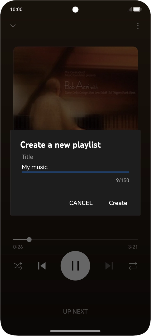 Key in a name for the playlist and press Create.