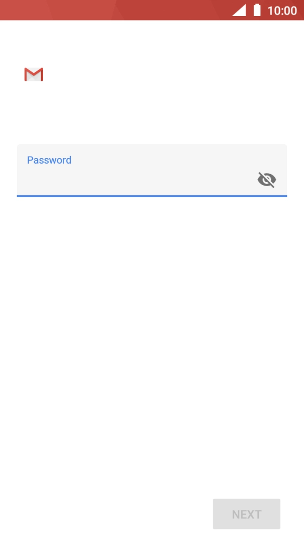Press the field below 'Password' and key in the password for your email account. Press the field below 'Password' and key in the password for your email account.