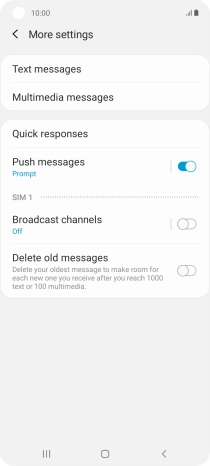 Press Text messages.