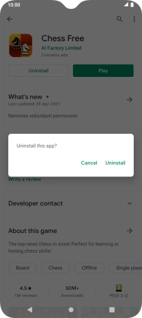 Press Uninstall.
