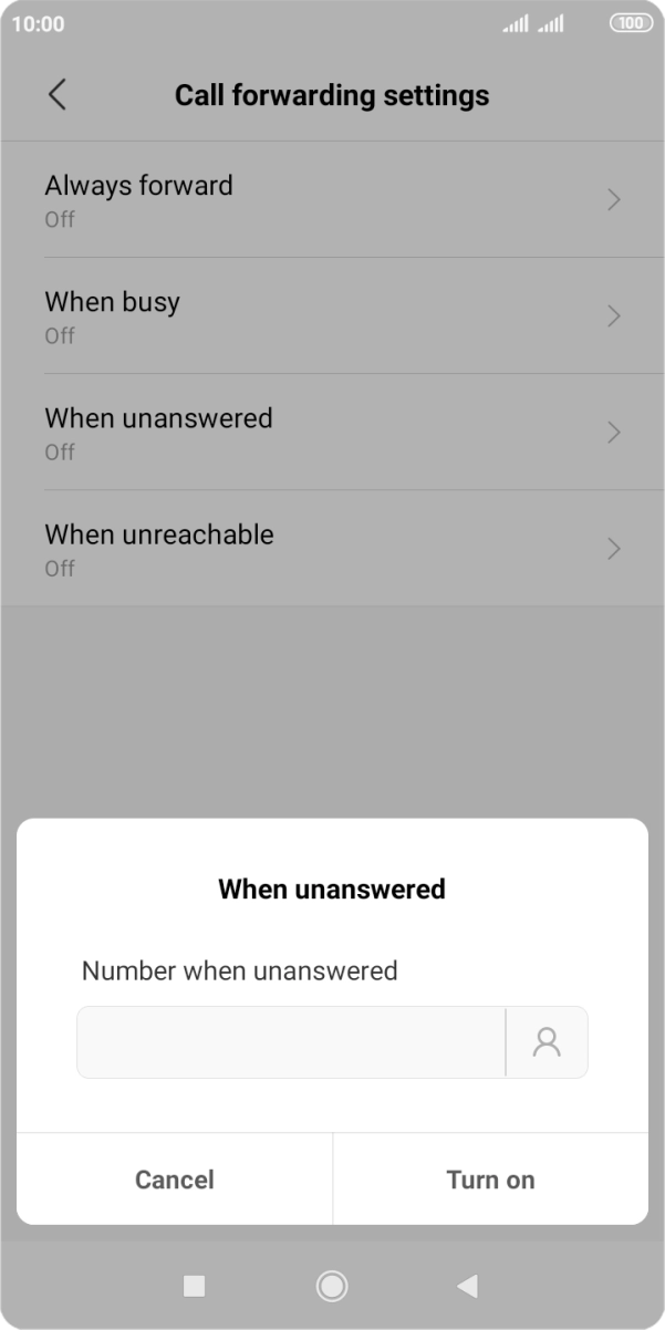 Key in 901 and press Turn on.