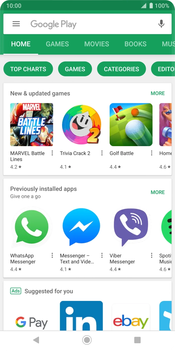 Press the search field.