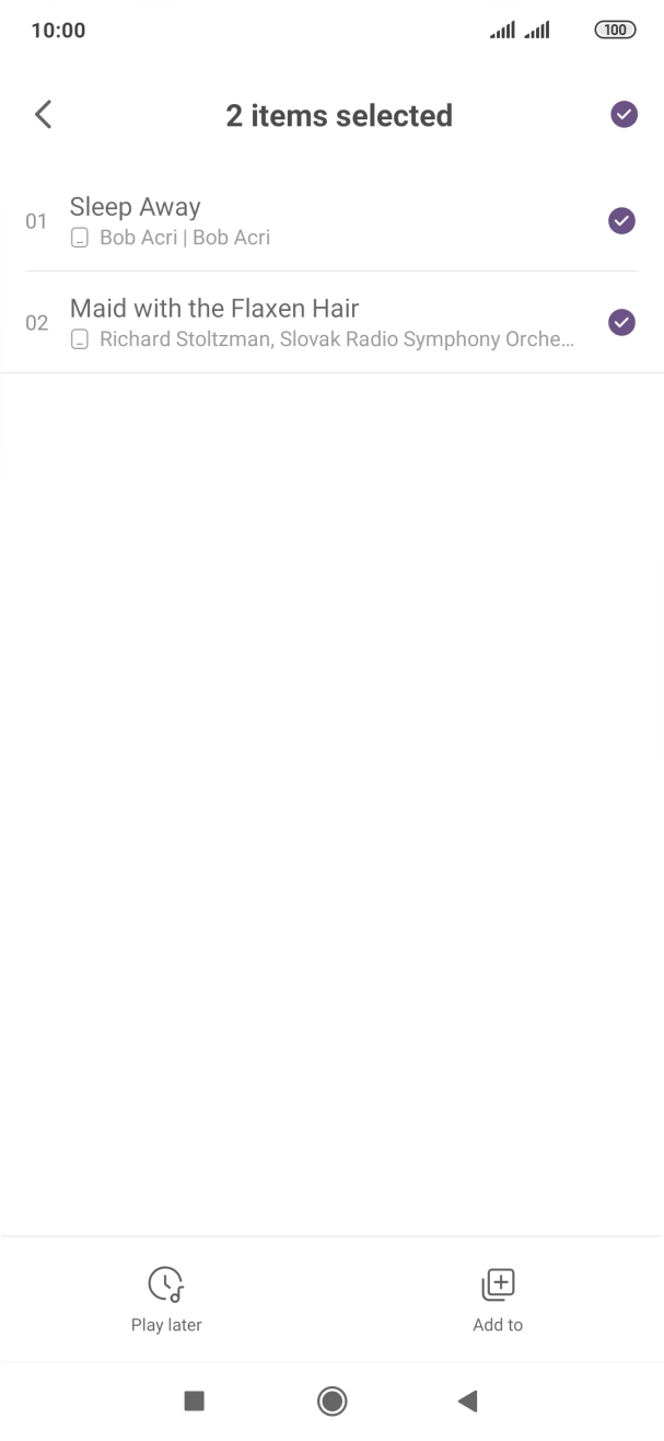 Press the required audio files to add them to the playlist.