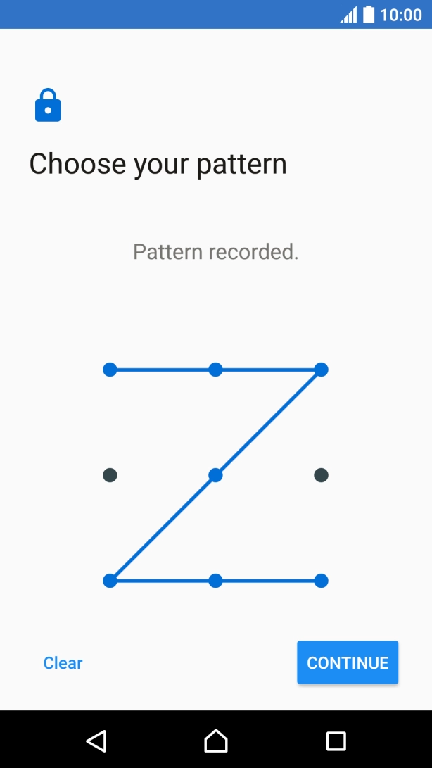 Slide your finger across the screen to connect at least four points and press CONTINUE.