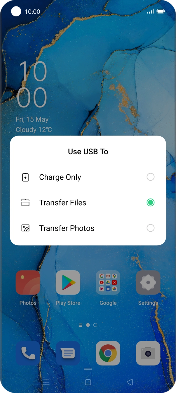 Press Transfer Files.