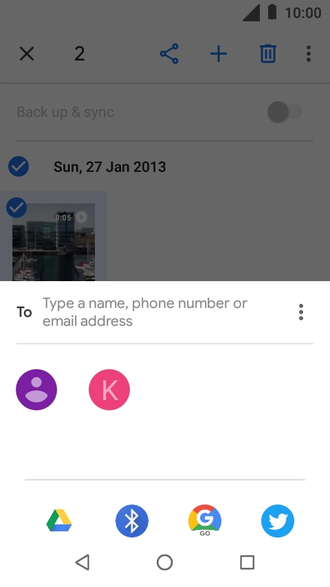 Press the Google Drive icon. Press the Google Drive icon.