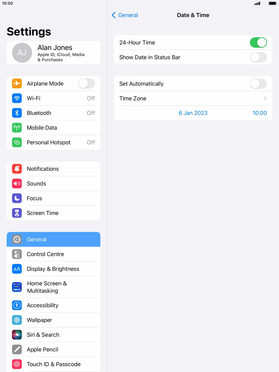 Press the indicator next to 'Set Automatically' to turn on the function.