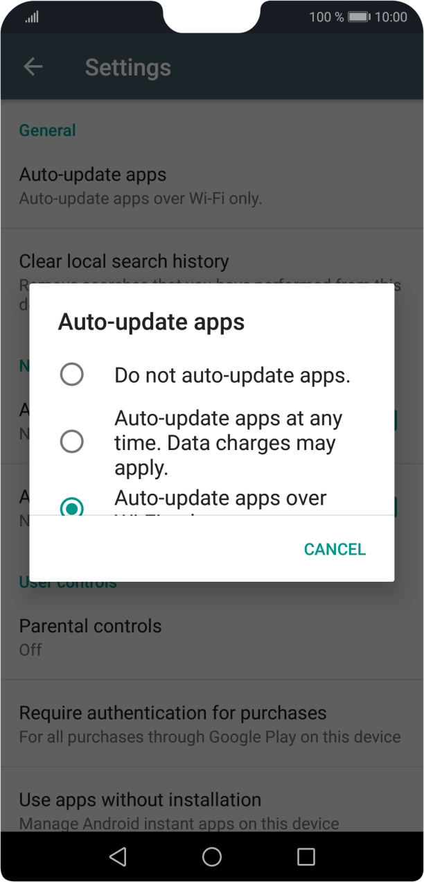 To turn off automatic update of apps, press Do not auto-update apps.. To turn off automatic update of apps, press Do not auto-update apps..