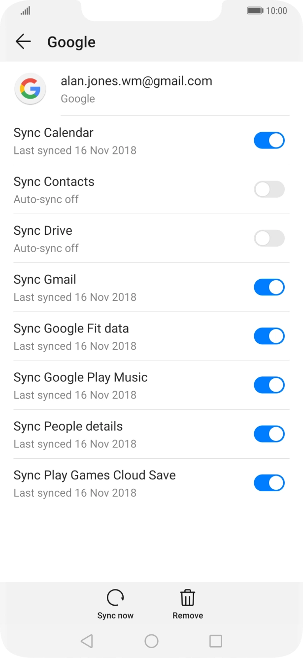 Press the indicator next to 'Sync Contacts' to turn on the function.