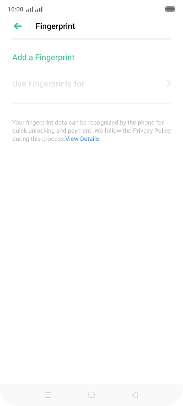 Press Add a Fingerprint. Press Add a Fingerprint.