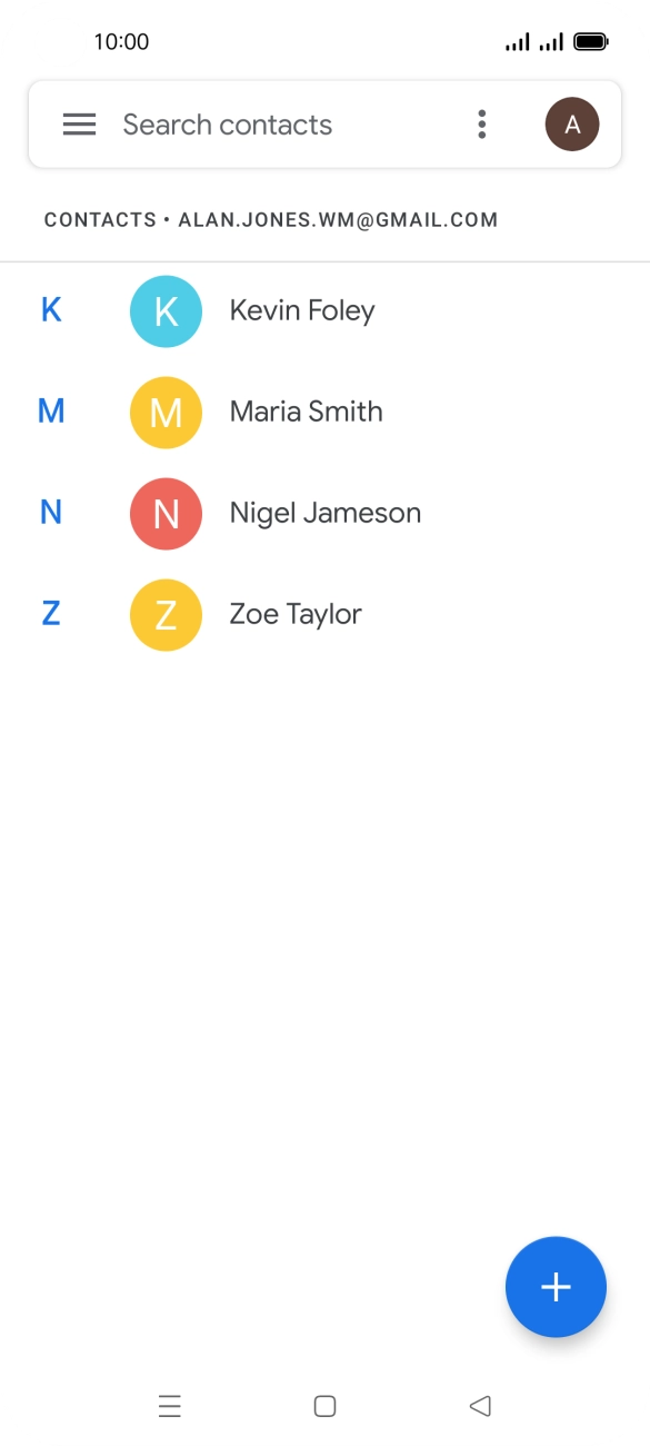 Press the new contact icon.