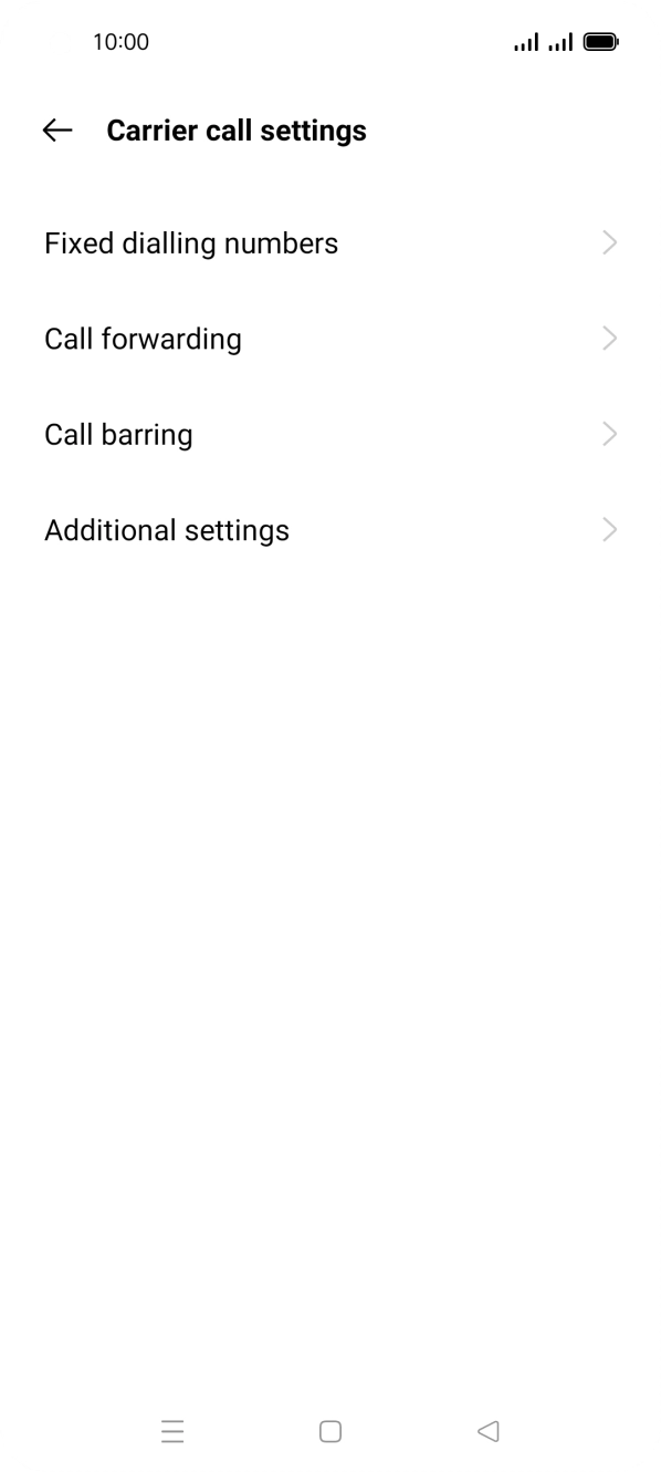 Press Call forwarding. Press Call forwarding.