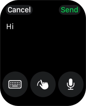 Press the microphone icon and record the message.