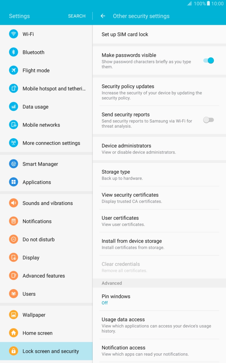Press Set up SIM card lock.
