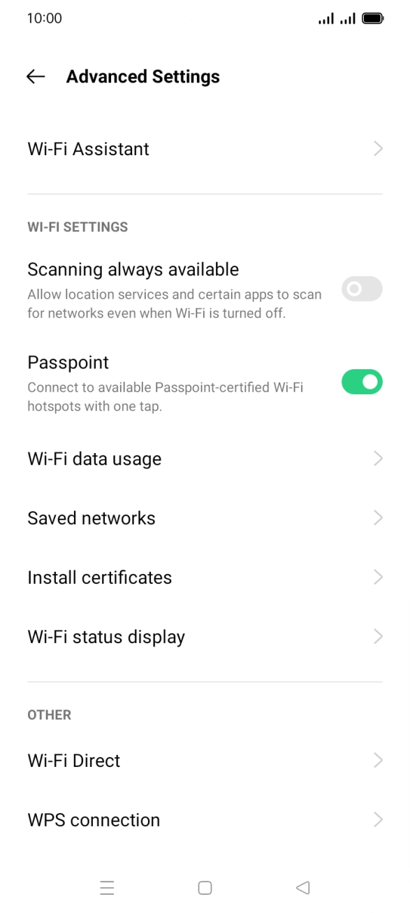 Press Wi-Fi Assistant. Press Wi-Fi Assistant.