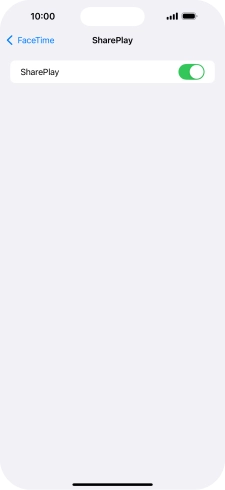 Press the indicator next to 'SharePlay' to turn the function on or off.