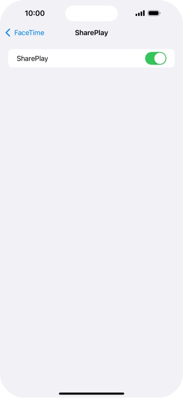 Press the indicator next to 'SharePlay' to turn the function on or off.