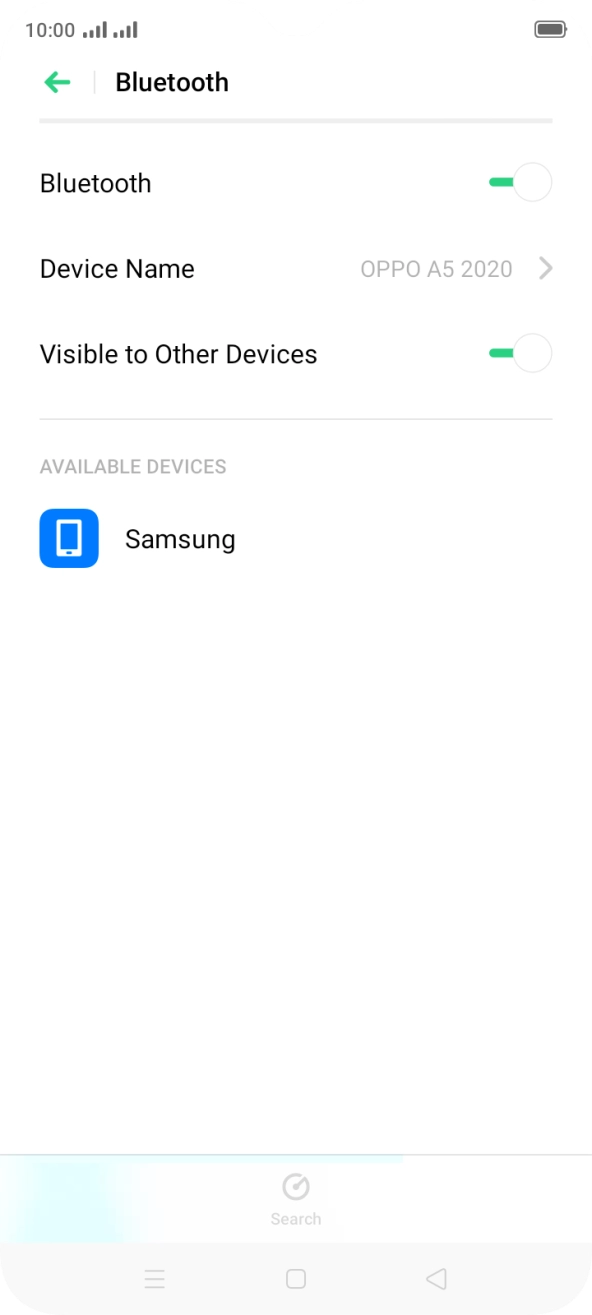Press the required Bluetooth device and follow the instructions on the screen to pair the device with your phone.