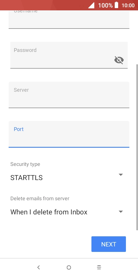 Press the drop down list below 'Security type'. Press the drop down list below 'Security type'.