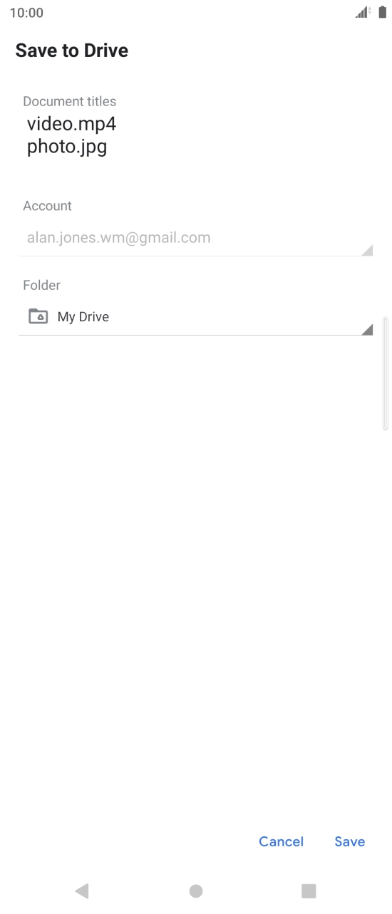 Press the field below 'Folder' and go to the required folder.