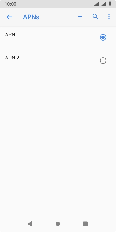 Press the field next to the data connection to activate it.