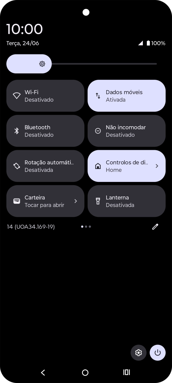 Prima o ícone de definições.