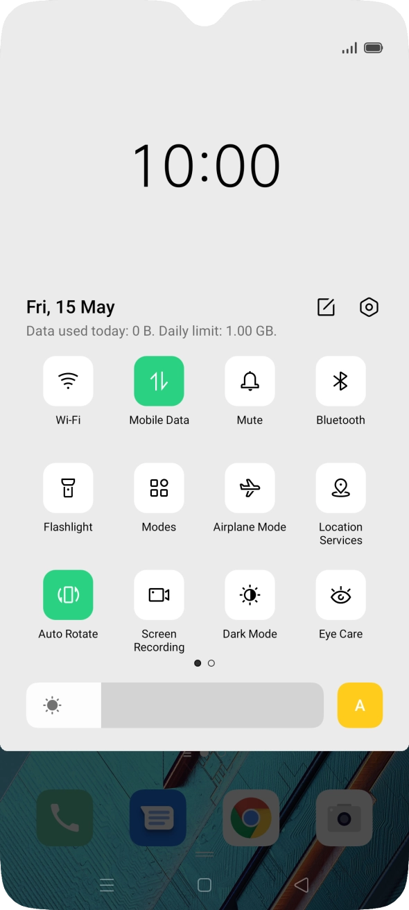 Press the settings icon. Press the settings icon.