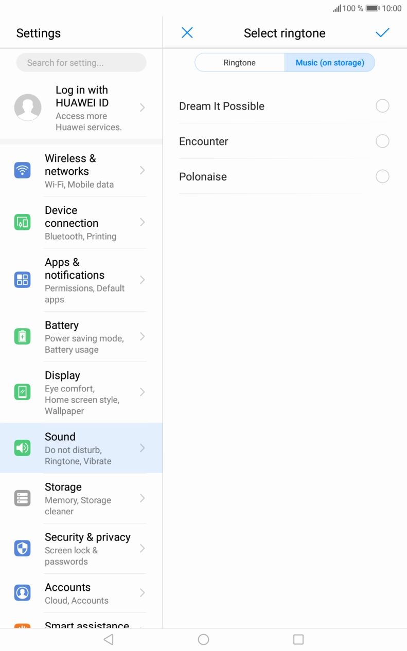 Press the required ring tones to hear them.