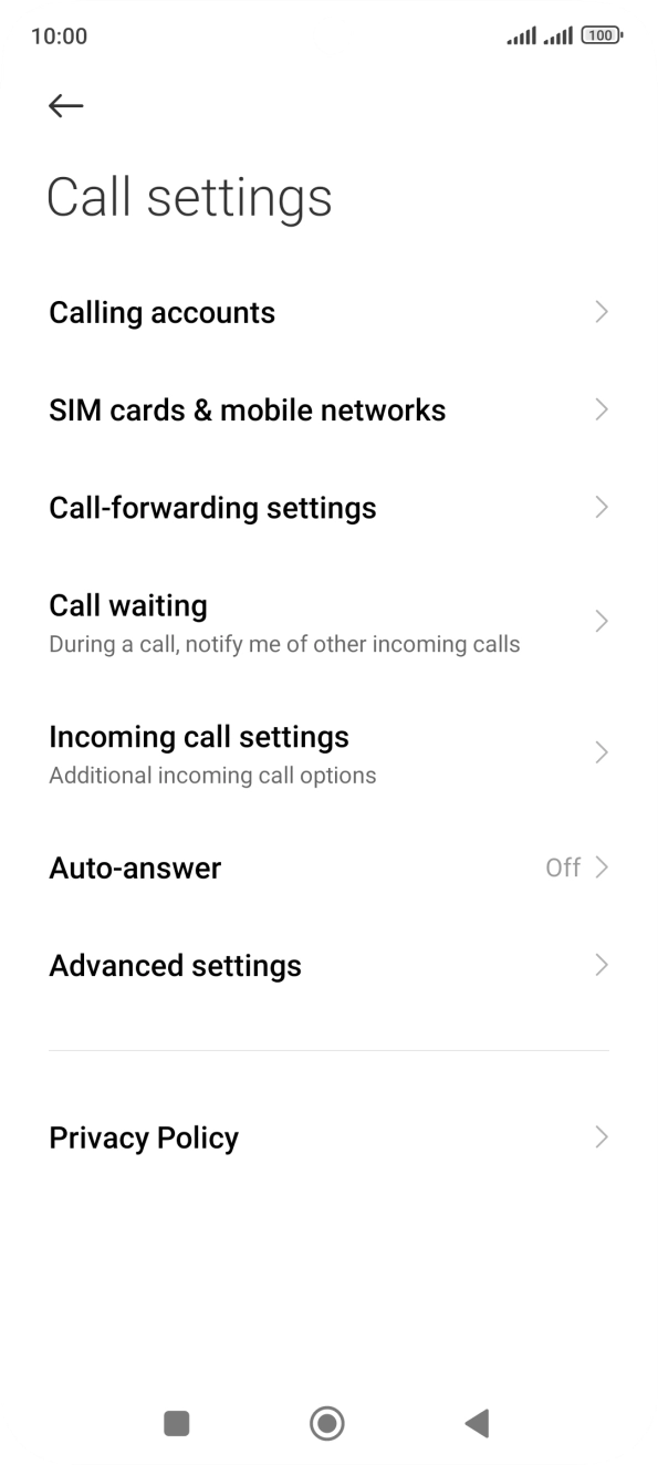 Press Advanced settings. Press Advanced settings.