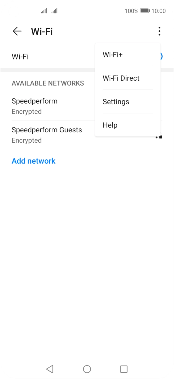 Press Wi-Fi+. Press Wi-Fi+.