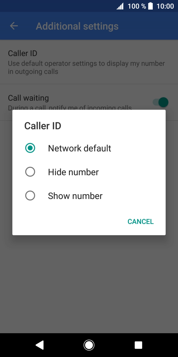 Press Show number to turn on caller identification.