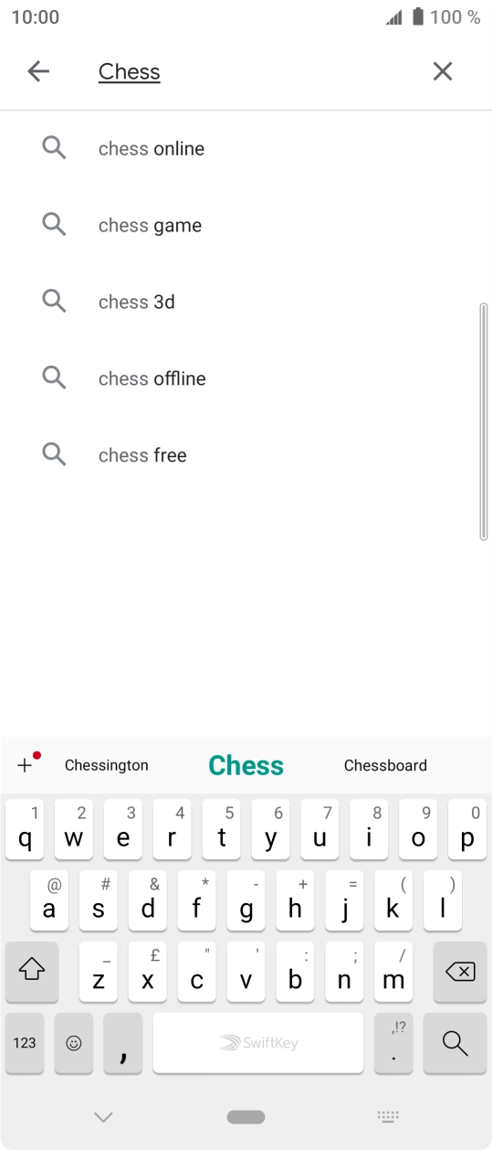 Key in the name or subject of the required app and press the search icon.