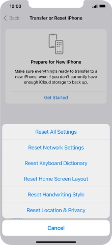Press Reset Network Settings.