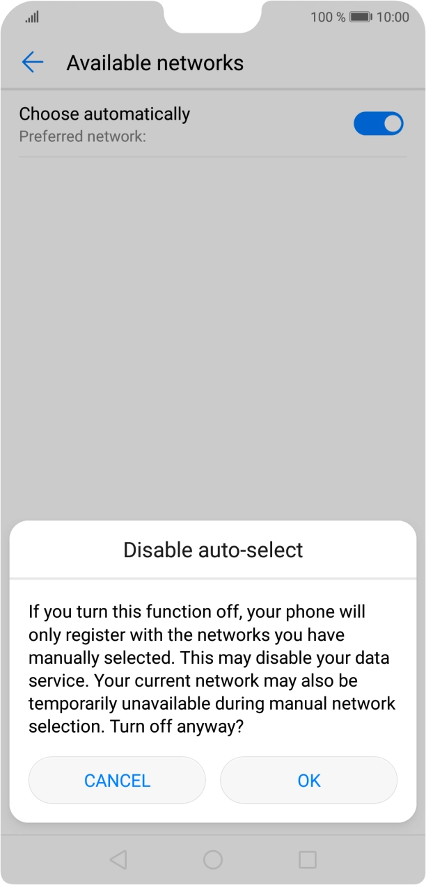 Press OK and your phone will search for networks. Press OK and your phone will search for networks.