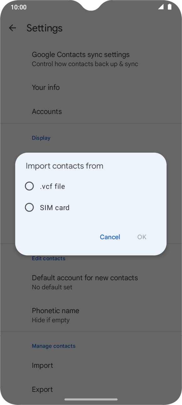 Press the name of the SIM.
